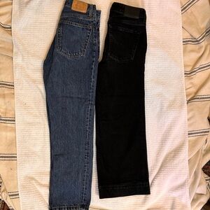 Everlane Wide Leg Jeans Black & 90s cheeky in blue
